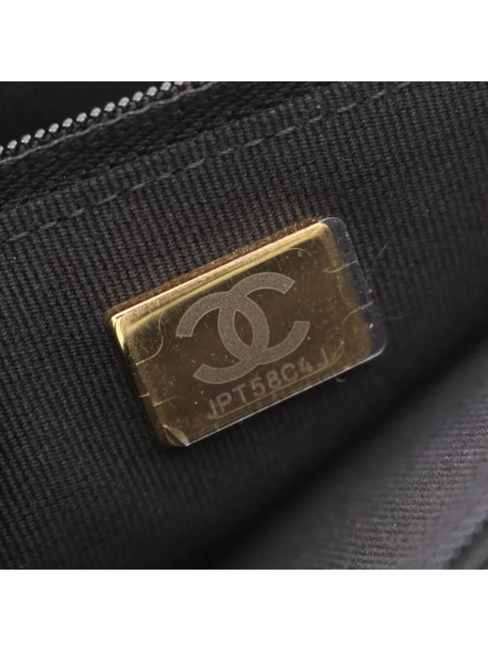 Chanel Shoulder Bag Quilted Icon Charm Black Lambskin Chain Wallet